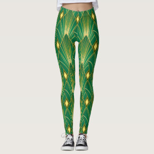 Oosterse Elegantie: Art Deco behang Leggings