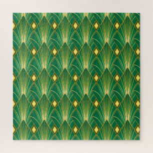Oosterse Elegantie: Art Deco behang Legpuzzel