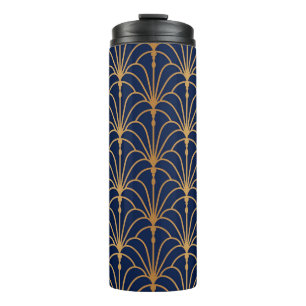 Oosterse Elegantie: Gouden Ventilatorpatroon Thermosbeker