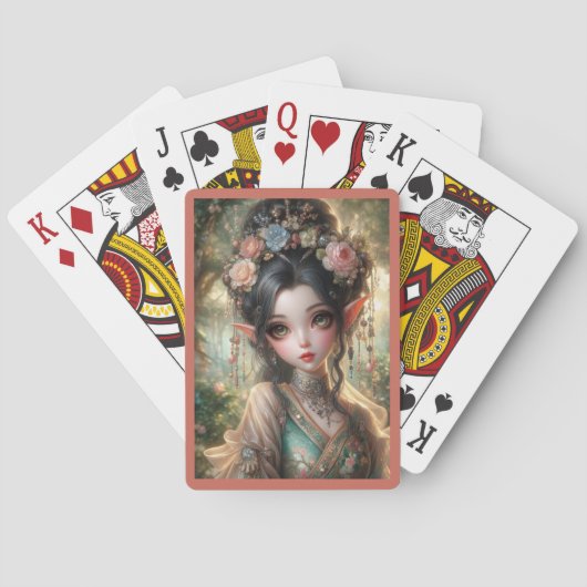 Oosterse Elfenspeelkaarten Pokerkaarten (Achterkant)