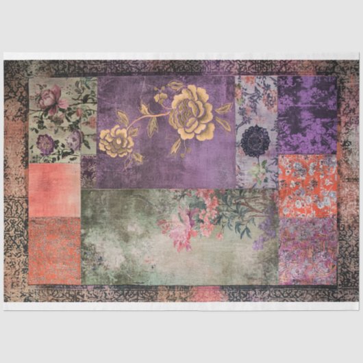 Oosterse esthetiek Chinoiserie Patchwork Patronen Tissuepapier (Voorkant)
