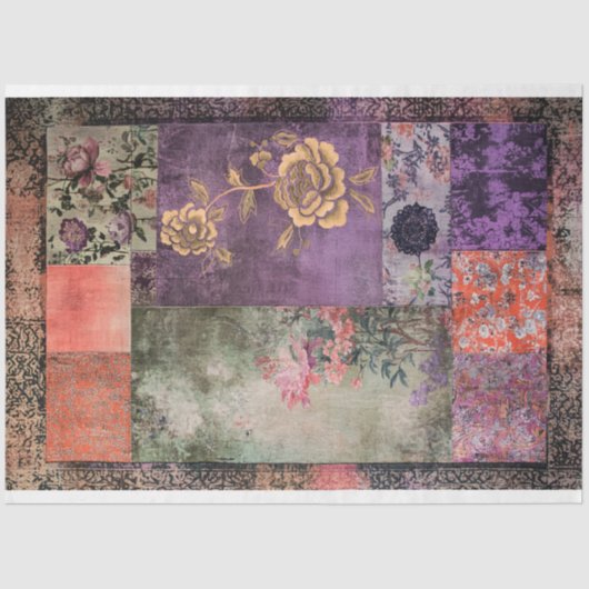 Oosterse esthetiek Chinoiserie Patchwork Patterns Tissuepapier (Voorkant)