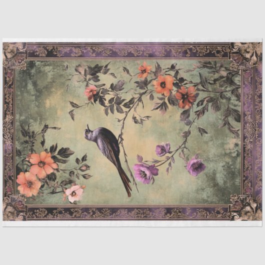 Oosterse esthetiek, Chinoiserie Vogel & Bloem Tissuepapier (Voorkant)