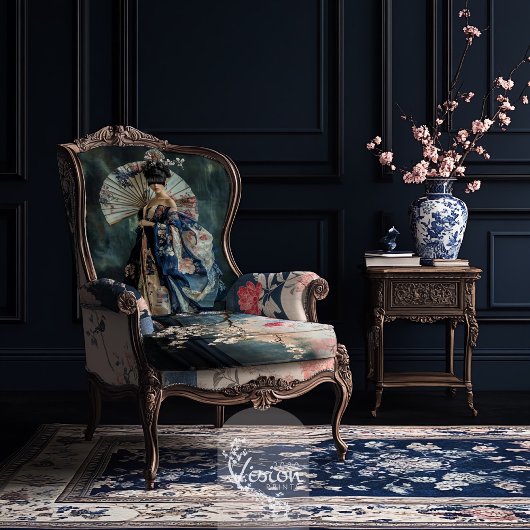 Oosterse esthetiek Elegant Geisha Portret Tissuepapier