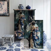 Oosterse esthetiek Elegant Geisha Portret Tissuepapier