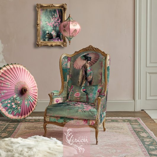 Oosterse esthetiek Elegant Geisha Portret Tissuepapier