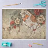  Oosterse Fan & Bloemenkunst Tissuepapier (Craft)