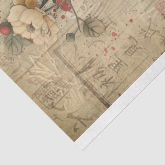  Oosterse Fan & Bloemenkunst Tissuepapier (Detail)