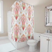 Oosterse flair: Damask Peacock Paisley Douchegordijn (In situ)