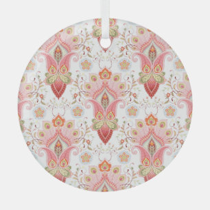 Oosterse flair: Damask Peacock Paisley Glas Ornament