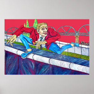 Oosterse galerij, Berlijnse muur, vlucht Poster