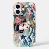 Oosterse Geisha Maiko Kanagawa wuift tempel op Case-Mate iPhone Case (Achterkant)