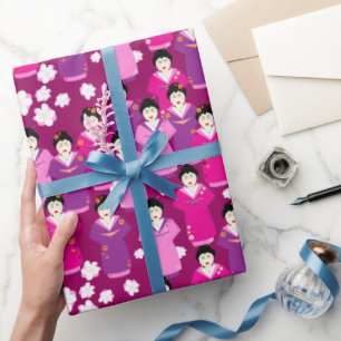 Oosterse Geishas in traditionele Kimono jurk Cadeaupapier