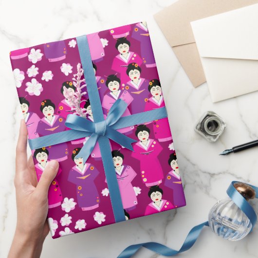 Oosterse Geishas in traditionele Kimono jurk Cadeaupapier (Geschenken)