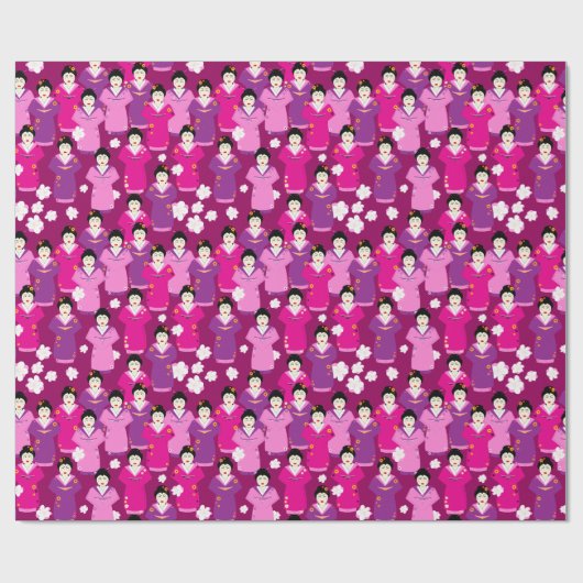 Oosterse Geishas in traditionele Kimono jurk Cadeaupapier (Vlak)