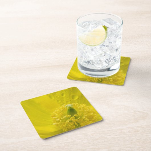 Oosterse gele papaver kartonnen onderzetters (Insitu)