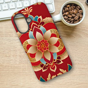 Oosterse Gouden Bloemen Chinees Nieuwjaar iPhone 16 Hoesje