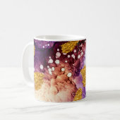 Oosterse gouden wervelingen Abstract schilderij Koffiemok (Voorkant links)