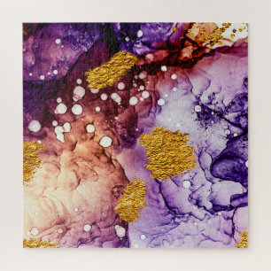 Oosterse gouden wervelingen Abstract schilderij Legpuzzel