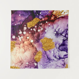 Oosterse gouden wervelingen Abstract schilderij Wandkleed