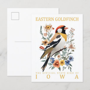 Oosterse goudvink vogel van Iowa USA Reizen Briefkaart