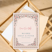 Oosterse grens Bloemen Lijst bruiloft Save The Date