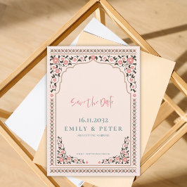  Oosterse grens Bloemen Lijst bruiloft Save The Date