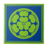 Oosterse Groene Chosokabe Japan Mon Vector Kunst Tegeltje (Voorkant)