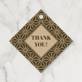 Oosterse Groene Matsuba Asanoha Japan Patroon Bedankjes Labels