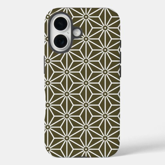 Oosterse Groene Matsuba Asanoha Japan Patroon Case-Mate iPhone Case (Achterkant)