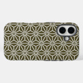Oosterse Groene Matsuba Asanoha Japan Patroon Case-Mate iPhone Case (Achterkant (horizontaal))