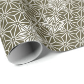 Oosterse Groene Matsuba Star Asanoha Japan Patroon Cadeaupapier (Rol Hoek)