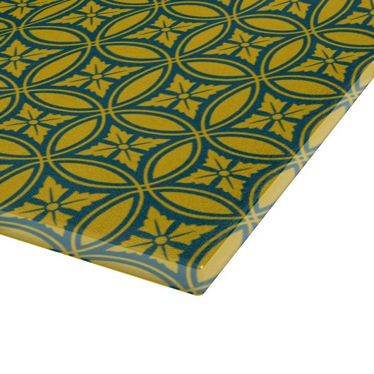 Oosterse groene mosterd Japan rozet cirkel herhale Snijplank (Hoek)