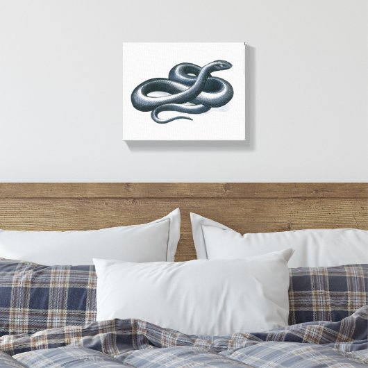 Oosterse Indigo Snake Canvas Print (Insitu (Slaapkamer))