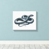 Oosterse Indigo Snake Canvas Print (Insitu (Houten vloer))