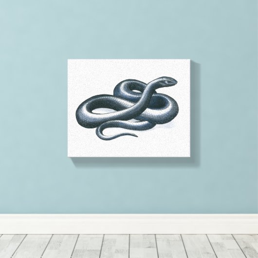 Oosterse Indigo Snake Canvas Print (Insitu (Houten vloer))