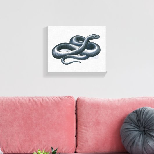 Oosterse Indigo Snake Canvas Print (Insitu (Woonkamer))