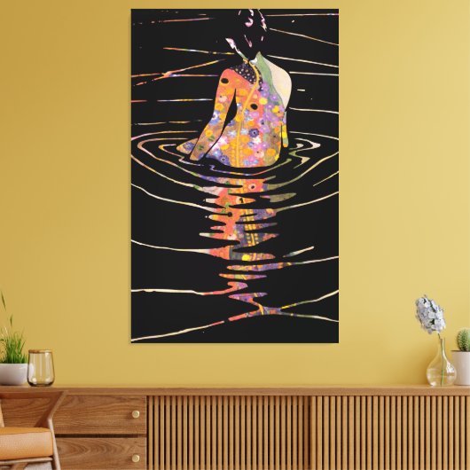 oosterse Japanse vrouwen die vandaag in bad gaan Canvas Afdruk (Insitu (Woonkamer))