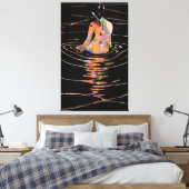  oosterse Japanse vrouwen die vandaag in bad gaan Canvas Afdruk (Insitu (Slaapkamer))