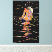  oosterse Japanse vrouwen die vandaag in bad gaan Canvas Afdruk (Insitu (Houten vloer))