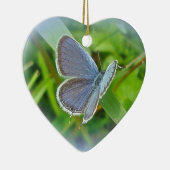 Oosterse kerstversiering blauw vlinder keramisch ornament (Rechts)