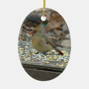 Oosterse kerstversiering van kardinaal Songbird Keramisch Ornament