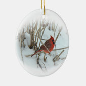 Oosterse kerstversiering van kardinaal Songbird Keramisch Ornament (Rechts)