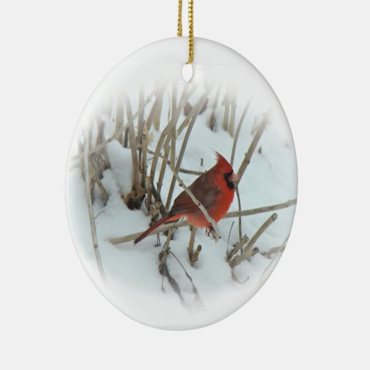 Oosterse kerstversiering van kardinaal Songbird Keramisch Ornament (Rechts)