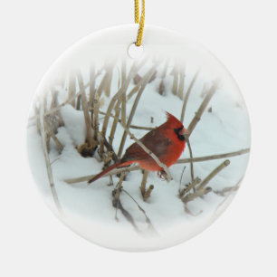 Oosterse kerstversiering van kardinaal Songbird Keramisch Ornament