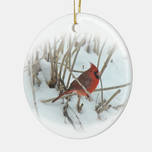 Oosterse kerstversiering van kardinaal Songbird Keramisch Ornament (Links)