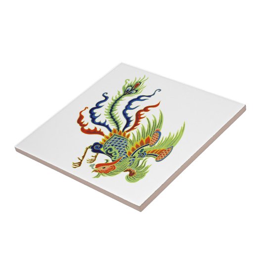 Oosterse kip kunst tegeltje (Zijkant)