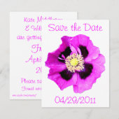 Oosterse Klaproos 'Save the Date' aankondiging wit (Voorkant / Achterkant)