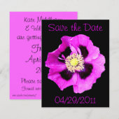 Oosterse Klaproos 'Save the Date' aankondiging zwa (Voorkant / Achterkant)