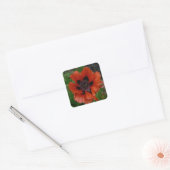 Oosterse klaproos vierkante sticker (Envelop)